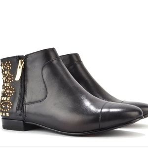 BCBG Leather Studded Ankle Boots